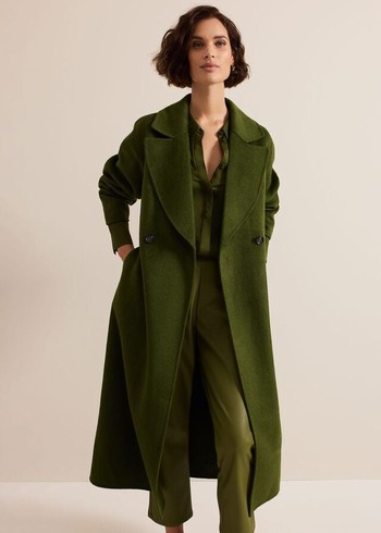 Phase Eight Darcy Double Faced Wool Coats Green Australia | SQ3560984